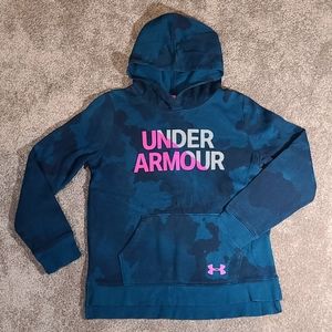 Youth Girls Large Under Armour Hoody Teal Blue